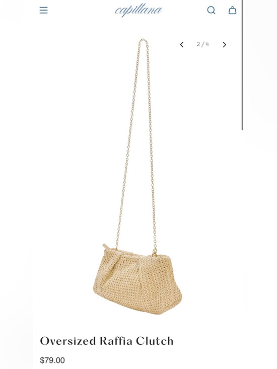 Capittana Handbags - Woven Crossbody Bag with Gold Chain Strap - Natural